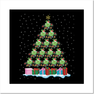 Funny Frog Christmas Tree Lights Gift Posters and Art